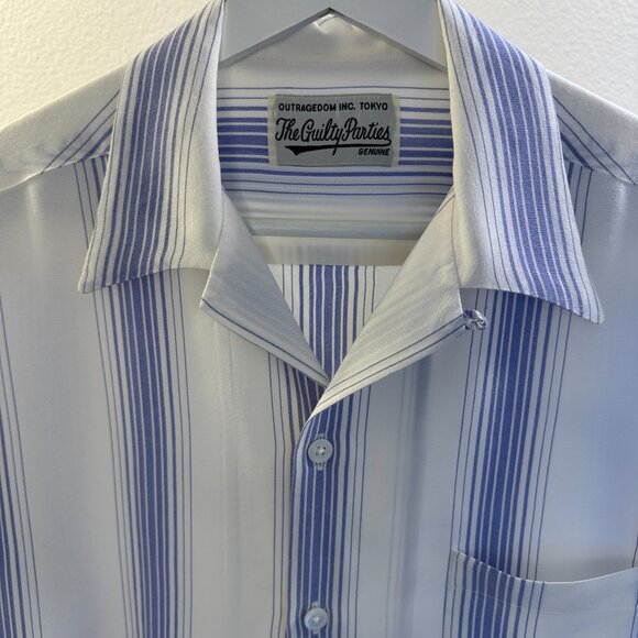Waco Maria Stripe Open Collar Shirt - Picture 3 of 8
